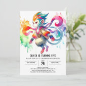 Kids Pastel Monkey Geburtstag Einladung (Stehend Vorderseite)