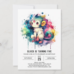 Kids Pastel Monkey Geburtstag Einladung
