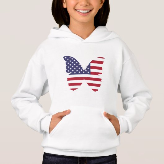 Kids Patriotic Hoodie-Butterfly Hoodie (Vorderseite)