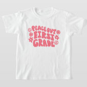Kids Peace Out First Grade T - Shirt in Pink (Ablage )