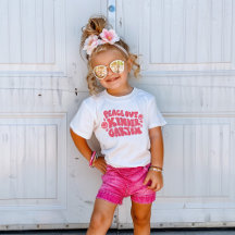 Kids Peace Out Kindergarten T - Shirt in Pink