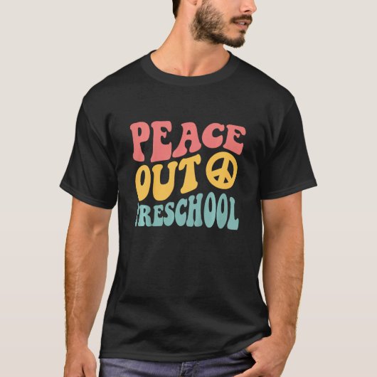 Kids Peace Out Preschool  Retro Last Day Of Presch T-Shirt (Vorderseite)