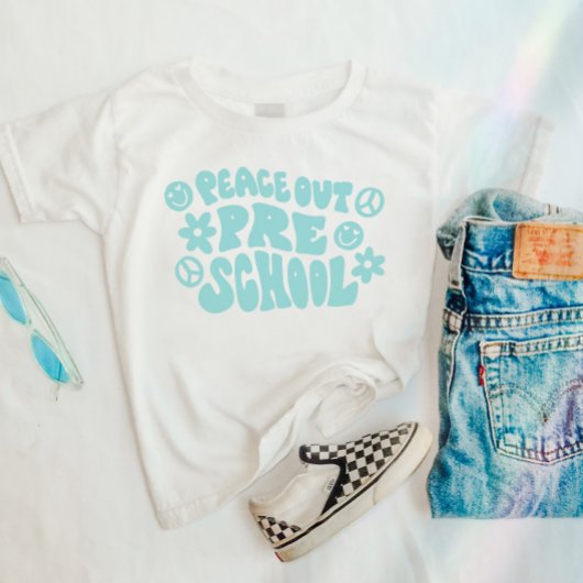 Kids Peace Out Preschool-T - Shirt im Aquamarinen