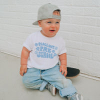 Kids Peace Out Preschool T - Shirt in Blue