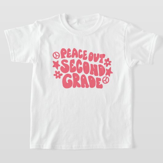 Kids Peace Out Second Grade T - Shirt in Rosa (Ablage )