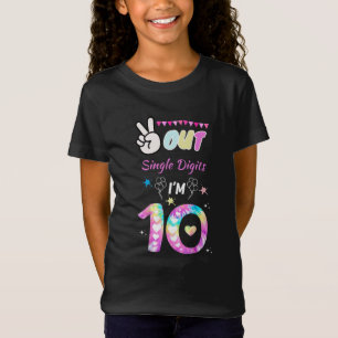 Kids Peace Out Single Digits Im 10. Lebensjahr T-Shirt