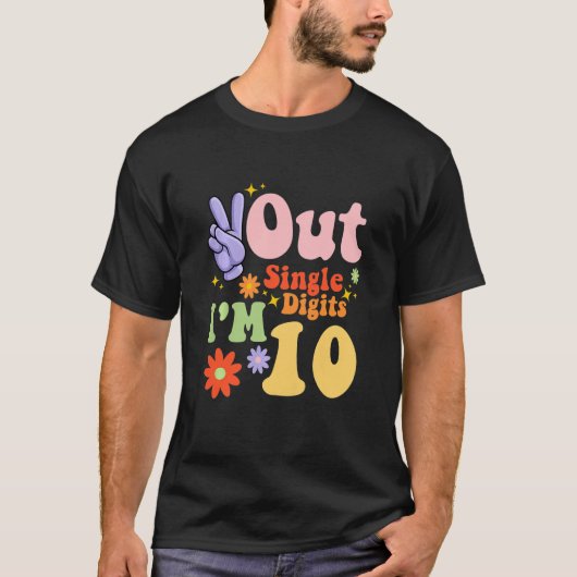 Kids Peace Out Single Digits I'm 10 Year Old 10th  T-Shirt (Vorderseite)
