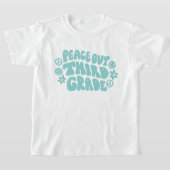 Kids Peace Out Third Grade T - Shirt im Aquamarine (Ablage )