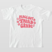 Kids Peace Out Third Grade T - Shirt in Pink (Ablage )
