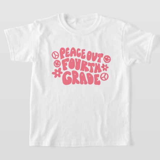 Kids Peace Out Vierte Klasse T - Shirt in Rosa (Ablage )