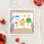 Kids Pencil Zeichnend Serviette (Beispiel)