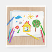Kids Pencil Zeichnend Serviette (Vorderseite)