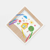 Kids Pencil Zeichnend Serviette (Ecke)