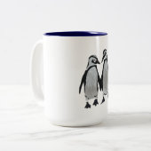 Kids Penguins Zweifarbige Tasse (Vorderseite Links)
