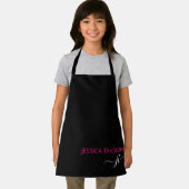 Kids Personalisiert Black Hot Pink Monogram Name Schürze (Insitu)