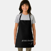 Kids Personalisiert Black Monogram Name Niedlich  Schürze (Insitu)