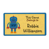 Kids Personalisiert Blue Robot Tocker (Vorne)