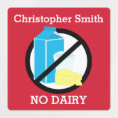 Kids Personalisiert Dairy Allergy Symbol No Dairy Etiketten (Design 2)