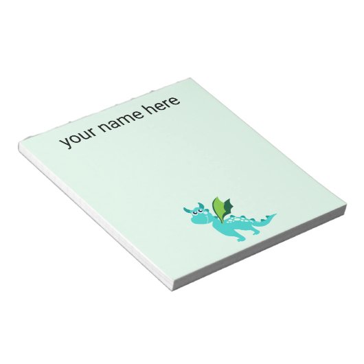 Kids Personalisiert Dragon Notepad Notizblock (angewinkelt)