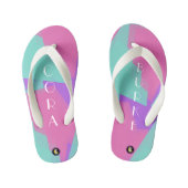 KIDS Personalisiert Flip Flops (Bubblegum Fun) Kinderbadesandalen (Fußbett)