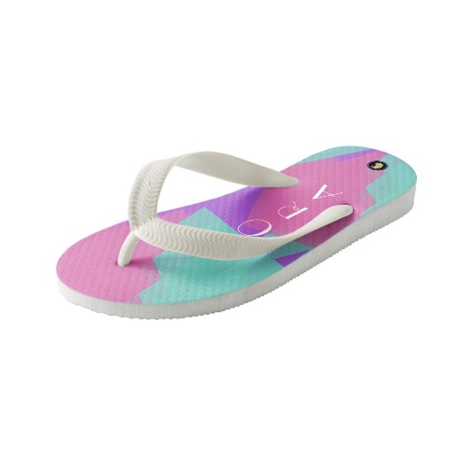 KIDS Personalisiert Flip Flops (Bubblegum Fun) Kinderbadesandalen (Schrägansicht)