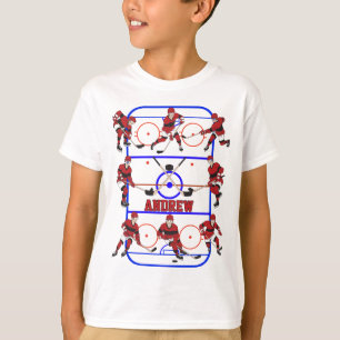 Kids Personalisiert Hockey Player T-Shirt