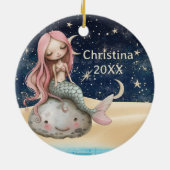 Kids Personalisiert Mermaid Weihnachtsschmuck (Hinten)