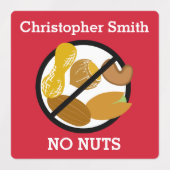 Kids Personalisiert Nut Allergy Symbol No Nuts Etiketten (Design 2)