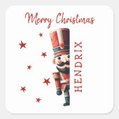 Kids Personalisiert Nutcracker Weihnachten Quadratischer Aufkleber (Vorderseite)
