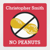 Kids Personalisiert Peanut Allergy Symbol No Nuts Etiketten (Design 2)