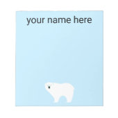 Kids Personalisiert Polar Bear Notepad Notizblock (Vorderseite)