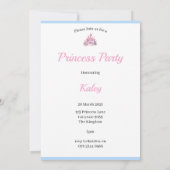 Kids Personalisiert Princess Party Einladung (Rückseite)