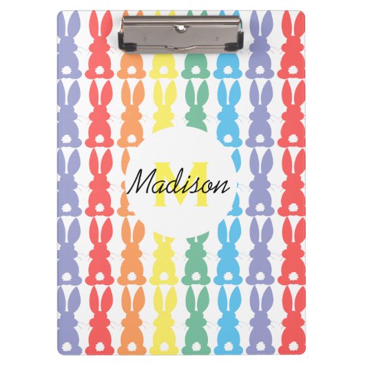 Kids Personalisiert Rainbow Silhouette Niedlich Klemmbrett (Vorderseite)