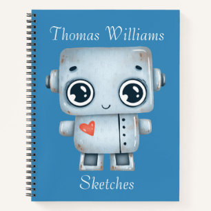 Kids Personalisiert Robot Sketch Notizblock