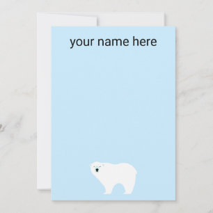 Kids Personalisierte Polar Bär Notecards Dankeskarte
