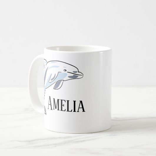Kid's Personalisiertes DOLPHIN Kaffeetasse (Vorderseite Links)