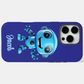 Kids Personalize Blue Robot Case-Mate iPhone Hülle (Rückseite (Horizontal))
