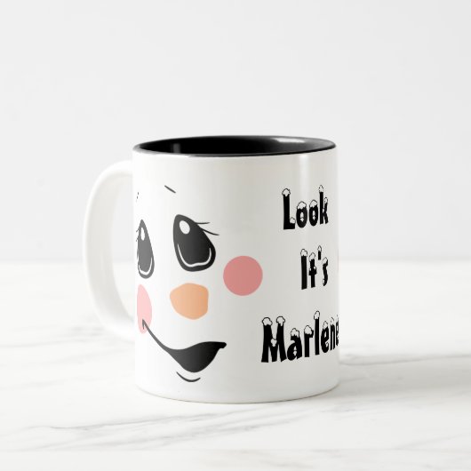 Kids Personalize Snowman Zweifarbige Tasse (Vorderseite Links)