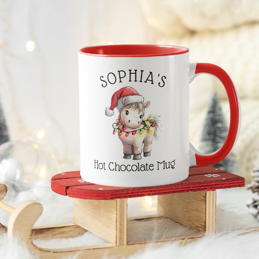 Kids Personalized Cute Poney Hot Chocolate Mug Tasse