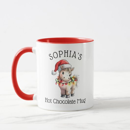 Kids Personalized Cute Poney Hot Chocolate Mug Tasse (Links)