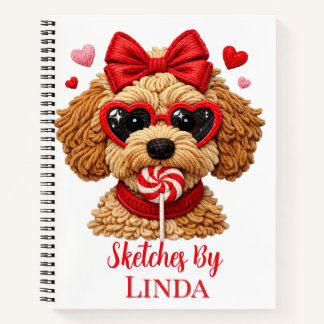 Kids Personalized Goldendoodle Sketch Notizblock