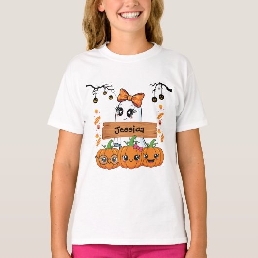 Kids Personalized Halloween T-Shirt (Vorderseite)
