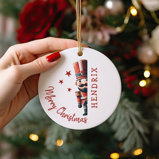 Kids Personalized Nutcracker Christmas Keramik Ornament