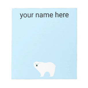 Kids Personalized Polar Bear Notepad Notizblock