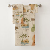 Kid's Personalized Safari Map ID1269 Badhandtuch Set (Insitu)