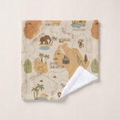 Kid's Personalized Safari Map ID1269 Badhandtuch Set (Waschlappen)