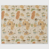 Kid's Personalized Safari Map ID1269 Geschenkpapier (Flach)