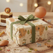 Kid's Personalized Safari Map ID1269 Geschenkpapier