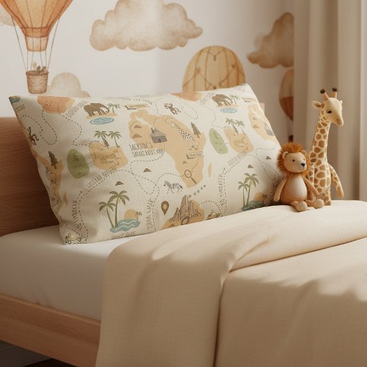 Kid's Personalized Safari Map ID1269 Kissenbezug