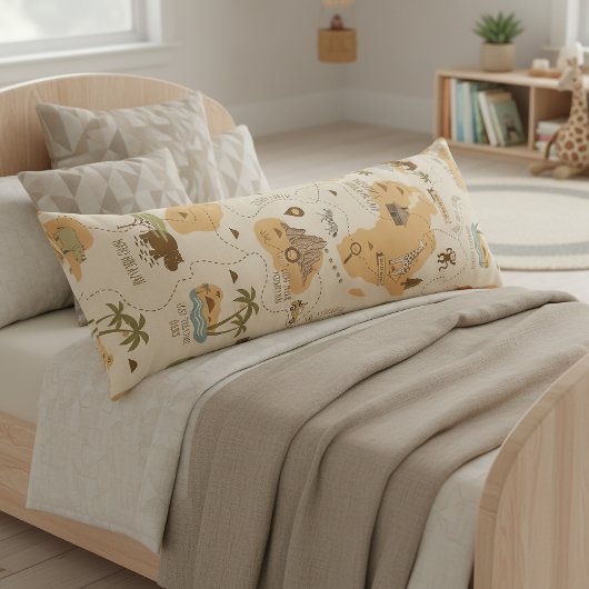 Kid's Personalized Safari Map ID1269 Seitenschläferkissen